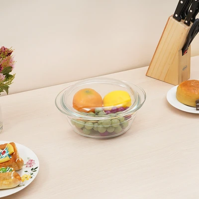 Gambar Culinart Wadah Saji Casserole Kaca Dengan Tutup 2.1 Liter Transparan