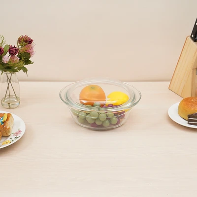 Gambar Culinart Wadah Saji Casserole Kaca Dengan Tutup 2.1 Liter Transparan
