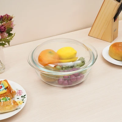 Gambar Culinart Wadah Saji Casserole Kaca Dengan Tutup 3 Liter Transparan