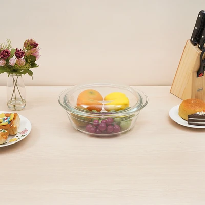Gambar Culinart Wadah Saji Casserole Kaca Dengan Tutup 3 Liter Transparan