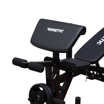 Gambar Kinetic Set Smart Weight Bench Dengan Plate & Bar 1.6 mtr - Hitam