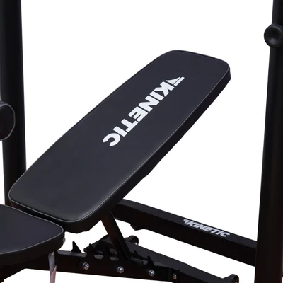 Gambar Kinetic Set Smart Weight Bench Dengan Plate & Bar 1.6 mtr - Hitam