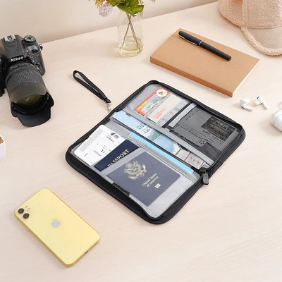 Gambar Passport Organizer Dokumen Travel - Hitam