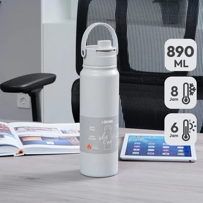 Gambar Appetite Barnes Botol Minum Vacuum Stainless Steel 890 ml - Abu-abu