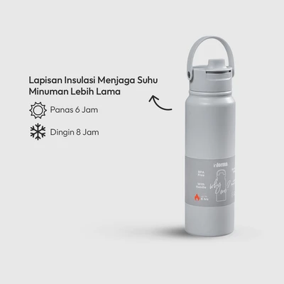 Gambar Appetite Barnes Botol Minum Vacuum Stainless Steel 890 ml - Abu-abu