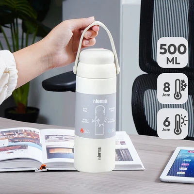 Gambar Appetite Beverly Botol Minum Vacuum Stainless Steel 500 ml - Krem Beige