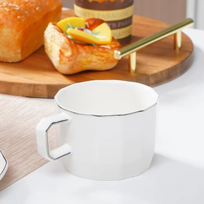 Gambar Appetite Luna Cangkir & Saucer Porcelain Dengan Rak 220 ml Set 6 pcs - Putih