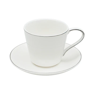 Gambar Appetite Lynn Cangkir & Saucer Porcelain Dengan Rak 220 ml Set 13 pcs - Putih