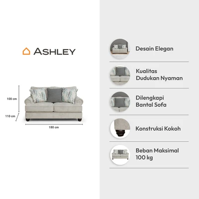 Gambar Ashley Akinlane Sofa Fabric 2 Seater - Abu-Abu