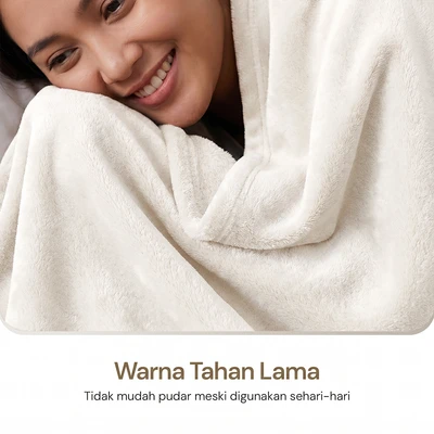 Gambar Informa 150x200 cm Selimut Microfiber Solid - Putih Ivory