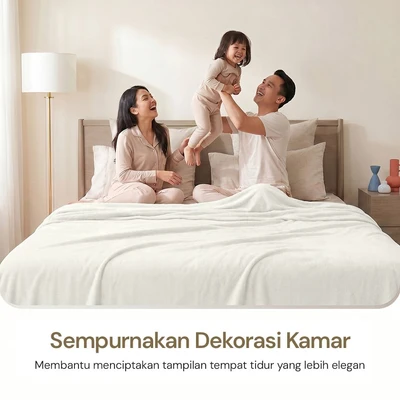 Gambar Informa 150x200 cm Selimut Microfiber Solid - Putih Ivory