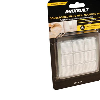 Gambar Maxbuilt Selotip Double Tape Nano Mesh Square 2x2 cm Set 36 pcs - Putih