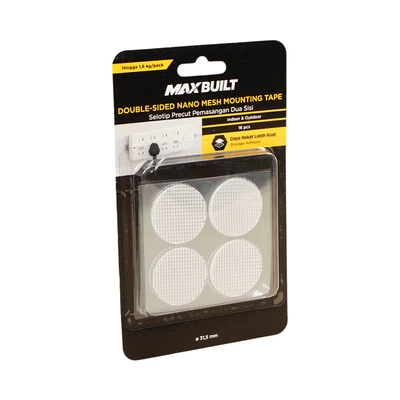 Gambar Maxbuilt Selotip Double Tape Nano Mesh Circle 3.15 cm Set 16 pcs - Putih