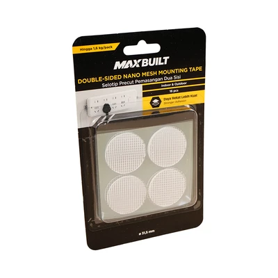 Gambar Maxbuilt Selotip Double Tape Nano Mesh Circle 3.15 cm Set 16 pcs - Putih