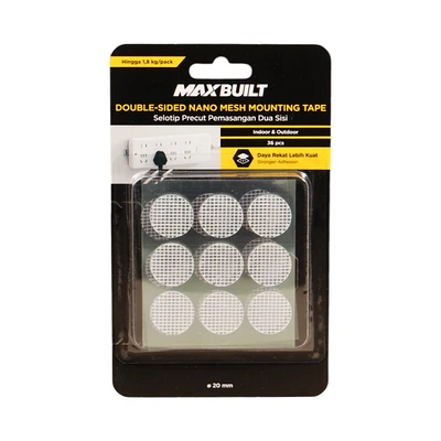 Gambar Maxbuilt Selotip Double Tape Nano Mesh Circle 2 cm Set 36 pcs - Putih