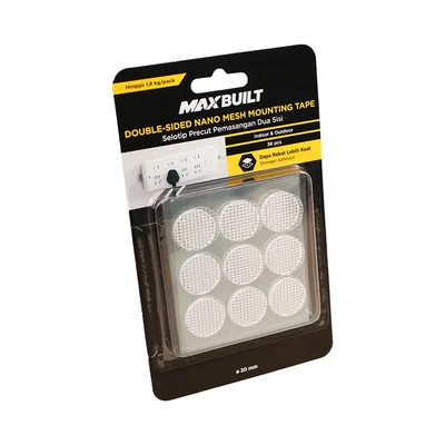 Gambar Maxbuilt Selotip Double Tape Nano Mesh Circle 2 cm Set 36 pcs - Putih