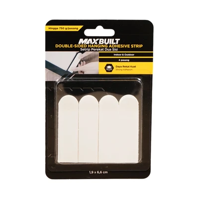 Gambar Maxbuilt Selotip Double Tape Setrip Traceless 1.9x6.6 cm Set 8 pcs - Putih