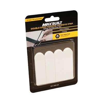 Gambar Maxbuilt Selotip Double Tape Setrip Traceless 1.9x6.6 cm Set 8 pcs - Putih
