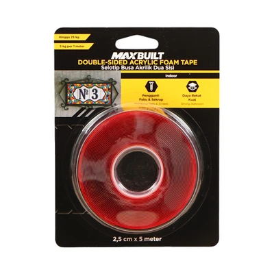 Gambar Maxbuilt 5 Mtr Selotip Double Tape Foam Akrilik Transparan