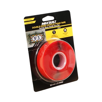 Gambar Maxbuilt 5 Mtr Selotip Double Tape Foam Akrilik Transparan