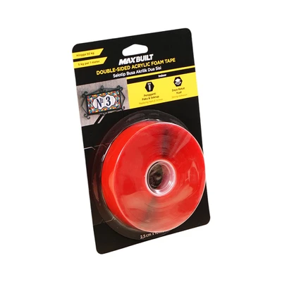 Gambar Maxbuilt 10 Mtr Selotip Double Tape Foam Akrilik Transparan