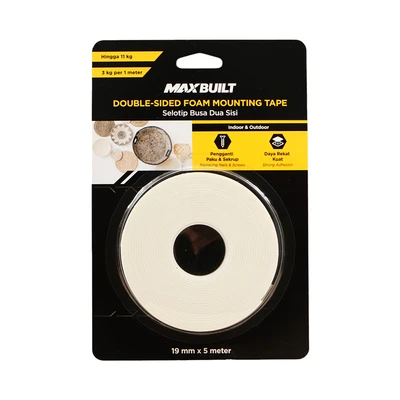 Gambar Maxbuilt 5 Mtr Selotip Double Tape Foam - Putih