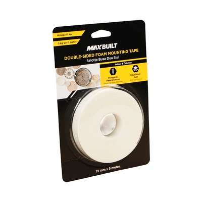 Gambar Maxbuilt 5 Mtr Selotip Double Tape Foam - Putih
