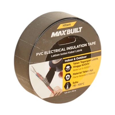 Gambar Maxbuilt 10 Mtr Lakban Kabel Listrik - Hitam