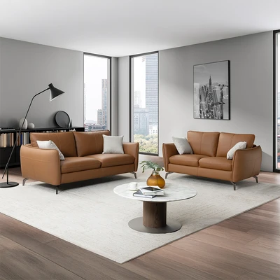 Gambar Ferrara Charles Sofa Kulit 2 Seater - Cokelat