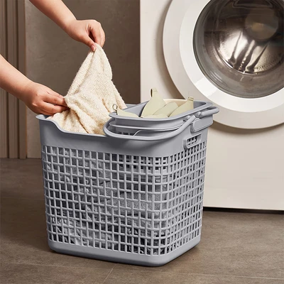 Gambar Informa Wilio Keranjang Laundry Hamper 38x29.5x33 cm - Abu-Abu