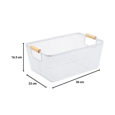 Gambar Stora Keranjang Penyimpanan Wire 36x23x16.5 cm - Putih