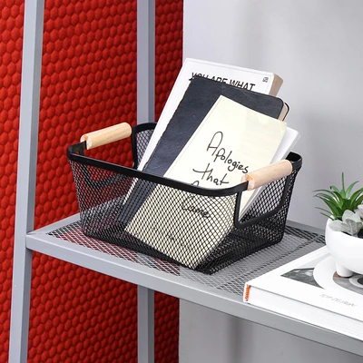 Gambar Stora Keranjang Penyimpanan Wire 24x17x11 cm - Hitam
