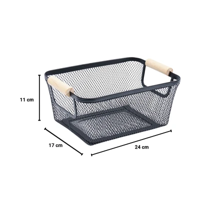 Gambar Stora Keranjang Penyimpanan Wire 24x17x11 cm - Hitam