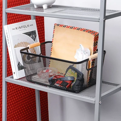 Gambar Stora Keranjang Penyimpanan Wire 36x23x16.5 cm - Hitam