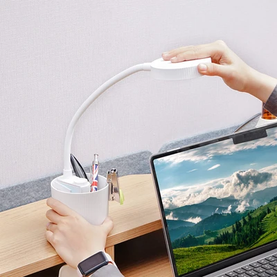 Gambar Eglare Lampu Meja LED Rechargeable Dengan Pen Case - Putih