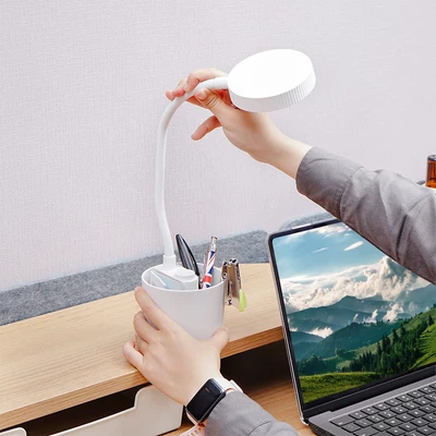 Gambar Eglare Lampu Meja LED Rechargeable Dengan Pen Case - Putih