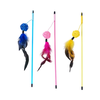 Gambar Paws N Tail Mainan Kucing Stick Tail Ball Random