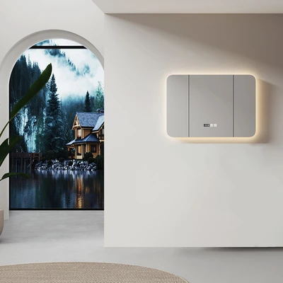 Gambar Informa Leisha Kabinet Kamar Mandi LED Dengan Cermin - Krem Beige