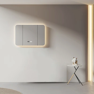 Gambar Informa Leisha Kabinet Kamar Mandi LED Dengan Cermin - Krem Beige
