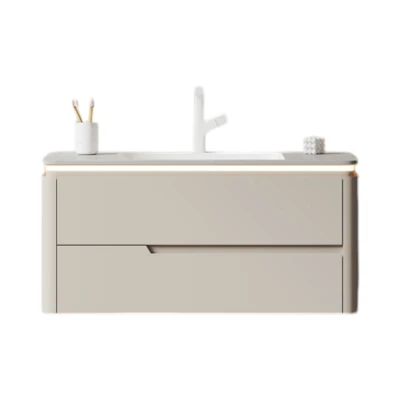 Gambar Informa Leisha Kabinet Kamar Mandi LED Dengan Laci Penyimpanan - Krem Beige