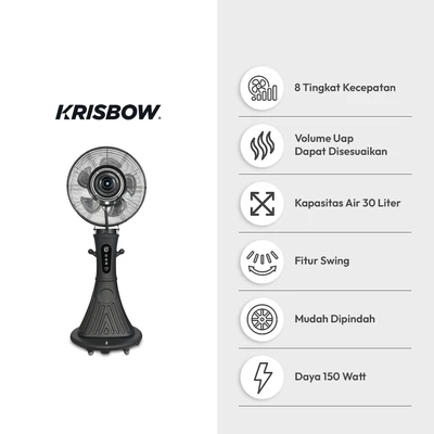Gambar Krisbow Kipas Angin Lantai Uap 150 Watt - Hitam
