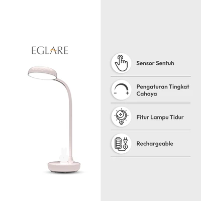 Gambar Eglare Lampu Meja LED Rechargeable 5 Watt Bunny - Pink