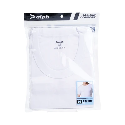 Gambar Alph Ukuran M T-Shirt Pria Basic - Putih