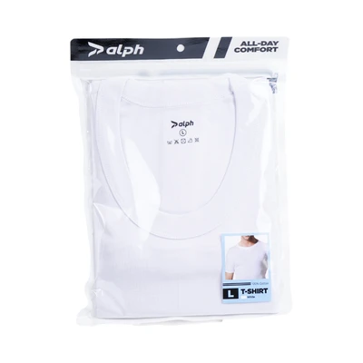 Gambar Alph Ukuran L T-Shirt Pria Basic - Putih