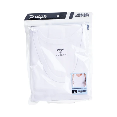 Gambar Alph Ukuran L Tank Top Pria Basic - Putih