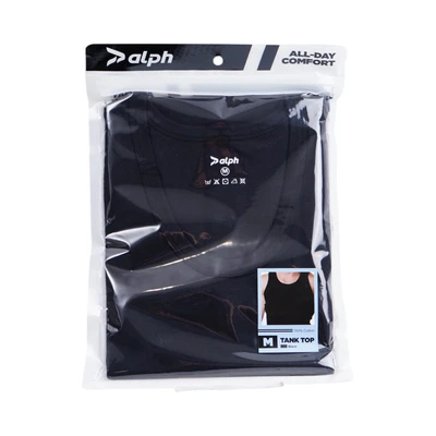 Gambar Alph Ukuran M Tank Top Pria Basic - Hitam