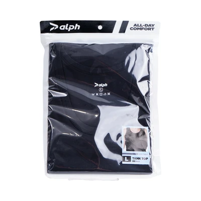 Gambar Alph Ukuran L Tank Top Pria Basic - Hitam