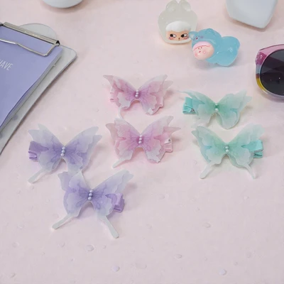 Gambar Ataru Jepitan Rambut Anak Butterfly Satin Set 2 pcs Random