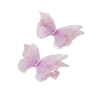 Gambar Ataru Jepitan Rambut Anak Butterfly Satin Set 2 pcs Random