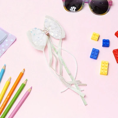 Gambar Ataru Jepitan Rambut Anak Ribbon Long Sequin Random